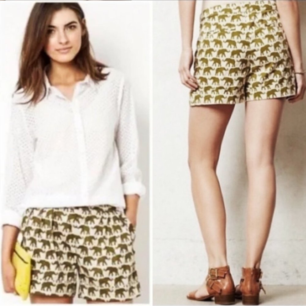 Anthropologie Cartonnier Elephant Safari Shorts